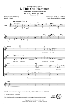 page one of This Old Hammer (No. 1 from Appalachian Stories) (SATB Choir)
