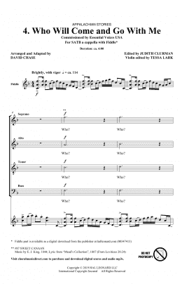 page one of Who Will Come And Go With Me (No. 4 from Appalachian Stories) (SATB Choir)