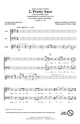 page one of Pretty Saro (No. 2 from Appalachian Stories) (SATB Choir)