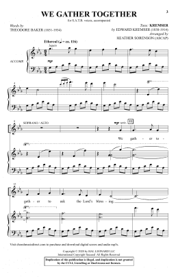 page one of We Gather Together (arr. Heather Sorenson) (SATB Choir)