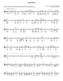 page one of Living Hope (Lead Sheet / Fake Book)