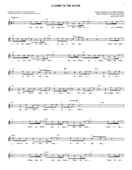 page one of O Come To The Altar (Lead Sheet / Fake Book)