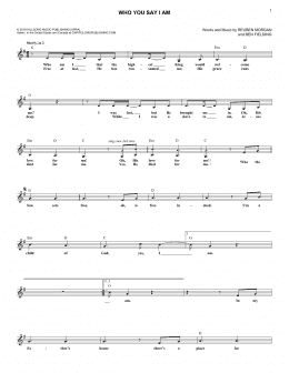 page one of Who You Say I Am (Lead Sheet / Fake Book)