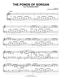 page one of The Ponds Of Sorgan (from Star Wars: The Mandalorian) (Piano Solo)