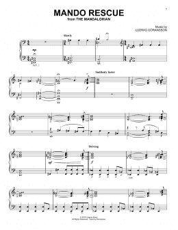 page one of Mando Rescue (from Star Wars: The Mandalorian) (Piano Solo)