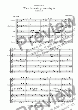 page one of When the Saints Go Marchin' In (Sax Quartet)