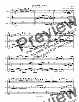 page one of Invention No. 1 for Flute Trio