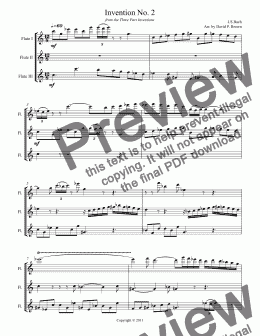 page one of Invention No. 2 for Flute Trio