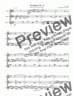 page one of Invention No. 6 for Flute Trio