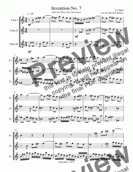 page one of Invention No. 7 for Flute Trio