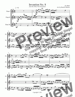 page one of Invention No. 8 for Flute Trio