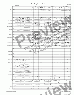 page one of Symphony No. 7 - Adagio