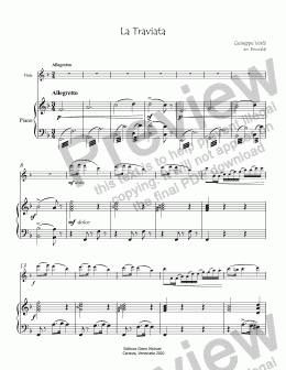page one of La Traviata for Flute & Piano