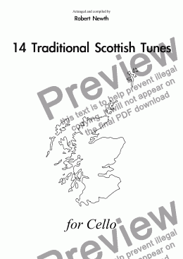page one of 14 Traditional Scottish Tunes for Cello