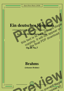 page one of Brahms-Ein deutsches Requiem,Op.45 No.7,for Voices,Mixed Chorus and Piano