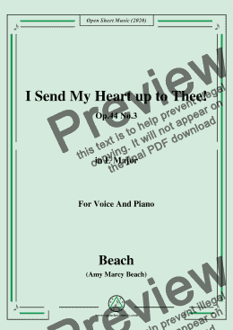 page one of Beach-I Send My Heart up to Thee!Op.44 No.3,in E Major,for Voice and Piano
