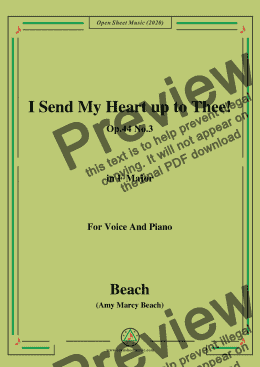 page one of Beach-I Send My Heart up to Thee!Op.44 No.3,in F Major,for Voice and Piano
