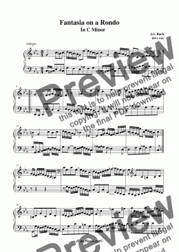 page one of Bach Fantazia in C Minor BWV 918