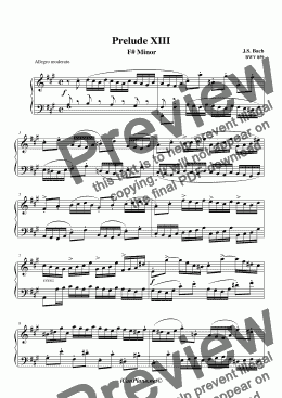page one of Bach Prelude No. 14 in F# Minor BWV 859