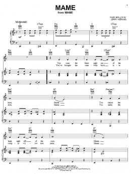 page one of Mame (Piano, Vocal & Guitar Chords (Right-Hand Melody))