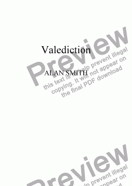 page one of Valediction