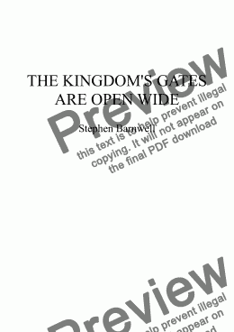 page one of The Kingdom’s Gates Are Open Wide