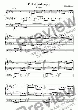 page one of Prelude and Fugue in E