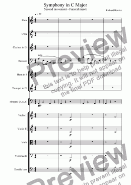 page one of Symphony in C Major (Movement 2)