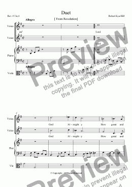 page one of Duet  [From Revelation]