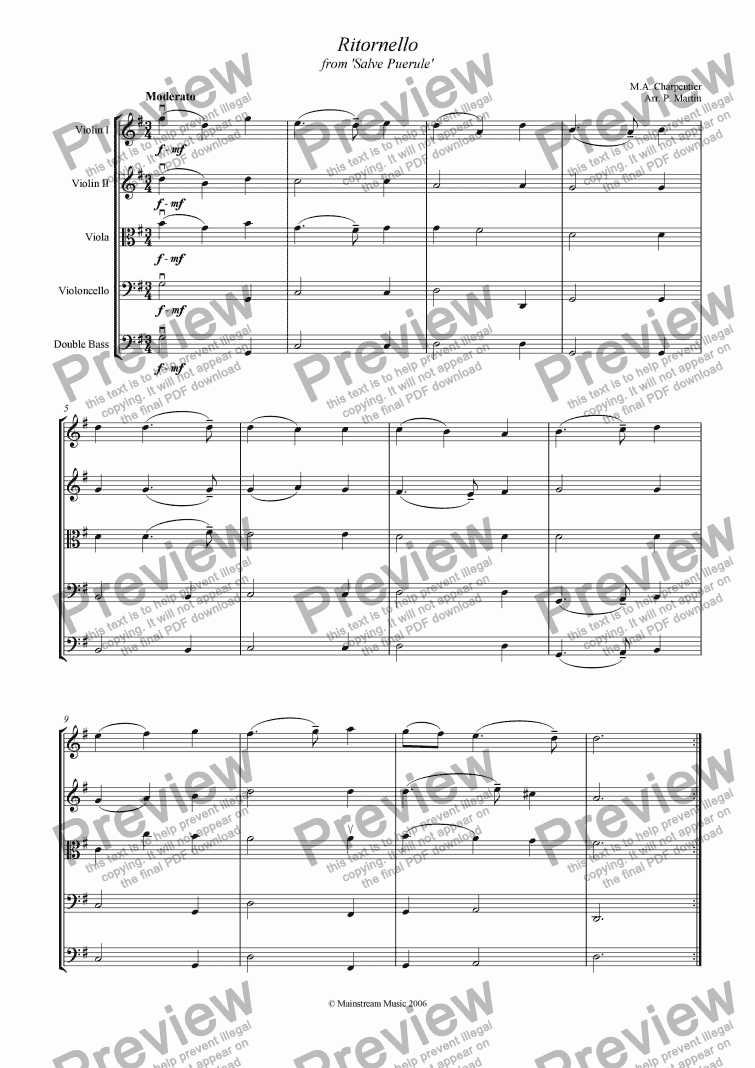 page one of Ritornello from ’Salve Puerule’