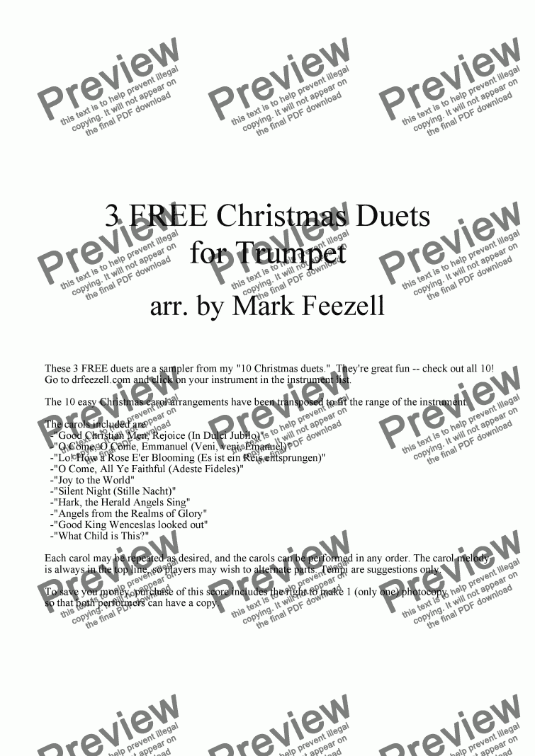 page one of Christmas Music (Trumpet Duets)