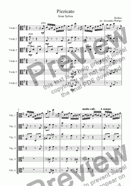 page one of Pizzicato from Sylvia (Viola Sextet)
