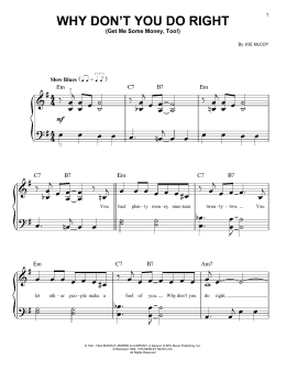 page one of Why Don't You Do Right (Get Me Some Money, Too!) (Easy Piano)