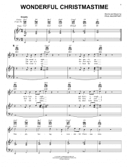 page one of Wonderful Christmastime (Vocal Pro + Piano/Guitar)