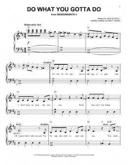page one of Do What You Gotta Do (from Disney's Descendants 3) (Easy Piano)