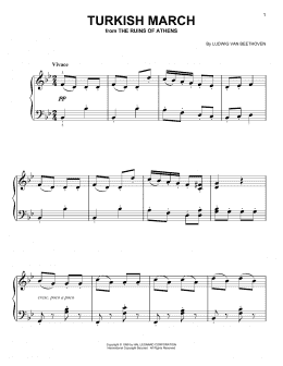 page one of Turkish March (Easy Piano)