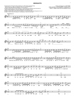 page one of Despacito (Lead Sheet / Fake Book)