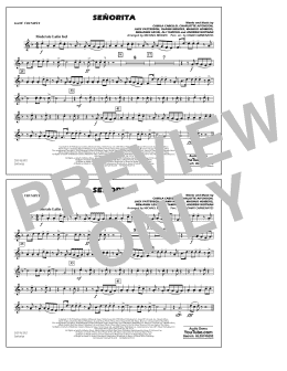 page one of Señorita (arr. Carmenates and Brown) - 2nd Bb Trumpet (Marching Band)