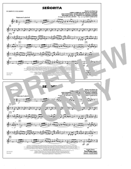 page one of Señorita (arr. Carmenates and Brown) - Bb Horn/Flugelhorn (Marching Band)
