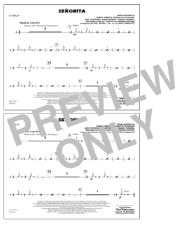 page one of Señorita (arr. Carmenates and Brown) - Cymbals (Marching Band)