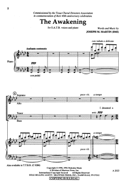 page one of The Awakening (SATB Choir)