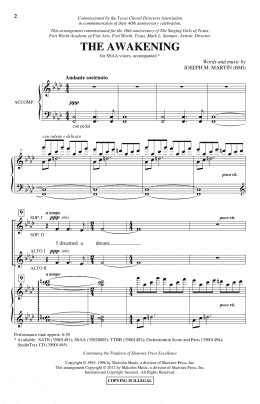 page one of The Awakening (SSA Choir)