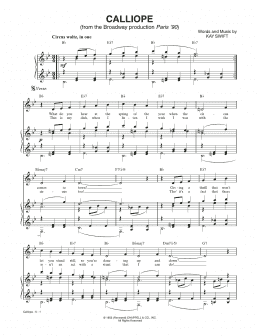 page one of Calliope (from Paris '90) (Piano & Vocal)
