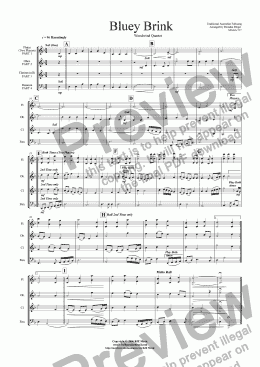 page one of Bluey Brink - Woodwind Quartet