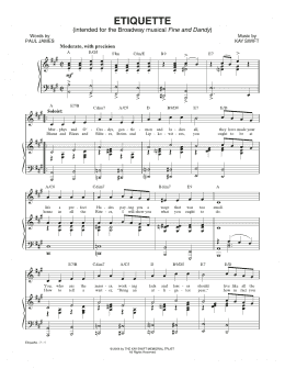 page one of Etiquette (from the musical Fine and Dandy) (Piano & Vocal)