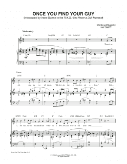 page one of Once You Find Your Guy (from Never a Dull Moment) (Piano & Vocal)
