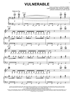 page one of Vulnerable (Piano, Vocal & Guitar Chords (Right-Hand Melody))