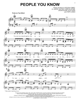 page one of People You Know (Piano, Vocal & Guitar Chords (Right-Hand Melody))
