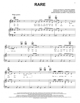 page one of Rare (Piano, Vocal & Guitar Chords (Right-Hand Melody))