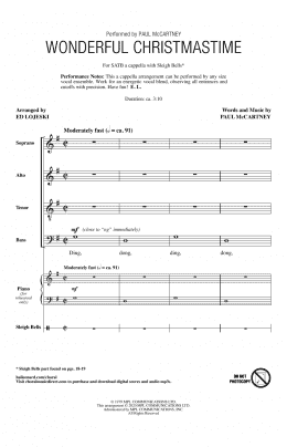 page one of Wonderful Christmastime (arr. Ed Lojeski) (SATB Choir)